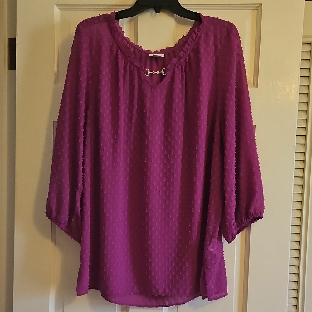 Flowy Cottagecore Purple Blouse Xlarge - Picture 1 of 6